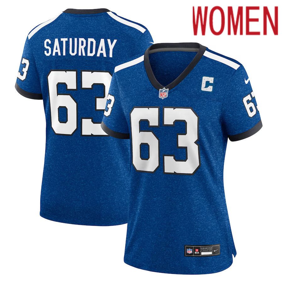 Women Indianapolis Colts 63 Jeff Saturday Nike Royal Indiana Nights Alternate Game NFL Jersey
